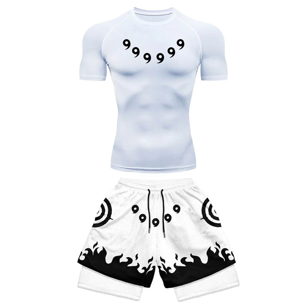 Ensemble Sport "Naruto" – T-shirt + Short Compression | Kyubi