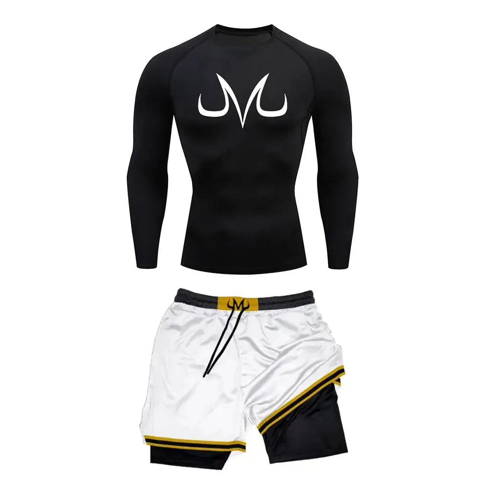 Ensemble Sport "Vegeta" – T-shirt Long + Short Compression | Dragon Ball Z