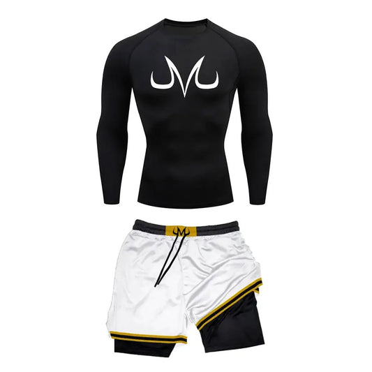 Ensemble Sport "Vegeta" – T-shirt Long + Short Compression | Dragon Ball Z