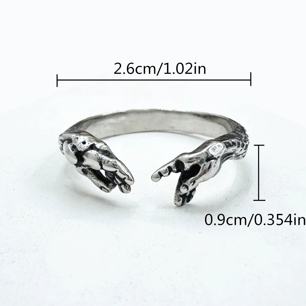 Hands Of God Ring 316L Stainless Steel Jewelry Unisex Saint Touch The Sky Ring size 7-13