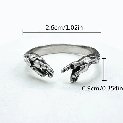 Hands Of God Ring 316L Stainless Steel Jewelry Unisex Saint Touch The Sky Ring size 7-13