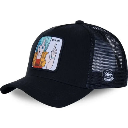 Dragon Ball Buu Goku Cap Summer Travel Peaked Cap Men's Embroidery Hip-Hop Cap Style Sun Visor Adjustable Trucker Mesh Cap