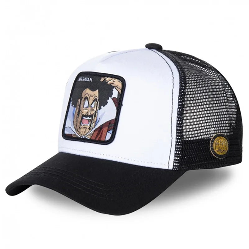 New Dragon Ball Son Goku Cap Summer Travel Peaked Cap Men's Embroidery Hip-Hop Cap Style Sun Visor Adjustable Trucker Mesh Cap