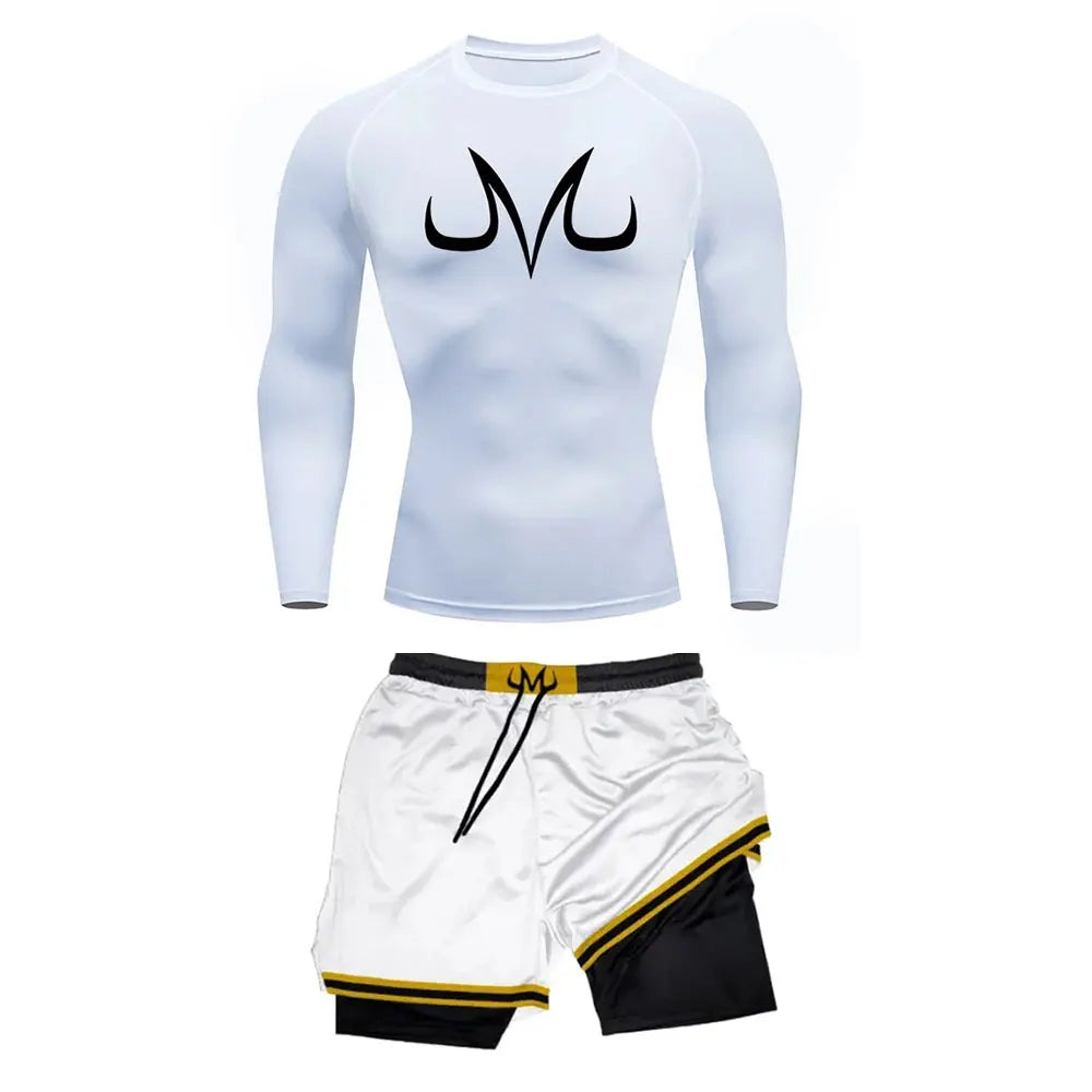 Ensemble Sport "Vegeta" – T-shirt Long + Short Compression | Dragon Ball Z