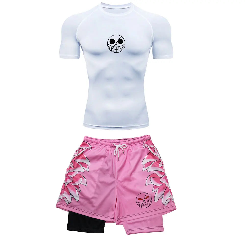 Ensemble Sport Manga "Doflamingo" – T-shirt + Short Compression | One Piece