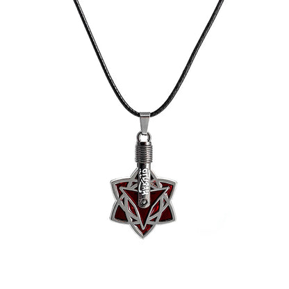 Anime Naruto Action Figures Necklace Ring Cosplay Accessories Uzumaki Zumaki Shuriken Kakashi Jewelry Kids Children Toy Gift