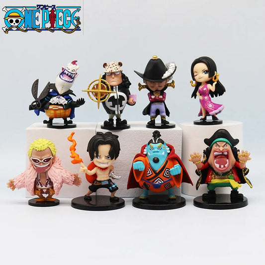 8pcs Anime One Piece Figures Model Dolls Toys Cute Luffy Oka Shichibukai Ace Boa Hancock Jinbe Collection Toys Full Set Hot Sale