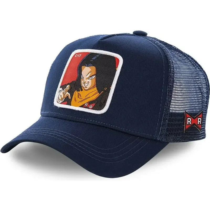 New Dragon Ball Son Goku Cap Summer Travel Peaked Cap Men's Embroidery Hip-Hop Cap Style Sun Visor Adjustable Trucker Mesh Cap