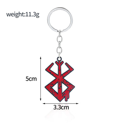 Berserk Anime Keychain Necklace Guts Sword Jewelry Set Key Chain Keyrings Keychains for Men Women Accessories Key Ring Pendant