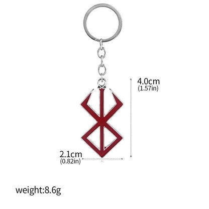 Berserk Anime Keychain Necklace Guts Sword Jewelry Set Key Chain Keyrings Keychains for Men Women Accessories Key Ring Pendant