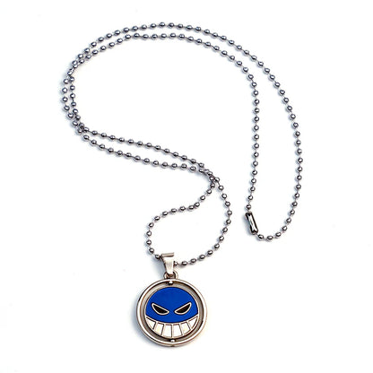Ace Necklace for Women Men Anime Metal Necklaces Jewelry Rotating Pendant Chains Choker Collares Charm Gift