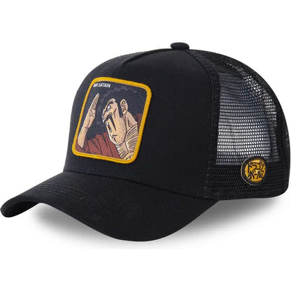 New Dragon Ball Son Goku Cap Summer Travel Peaked Cap Men's Embroidery Hip-Hop Cap Style Sun Visor Adjustable Trucker Mesh Cap