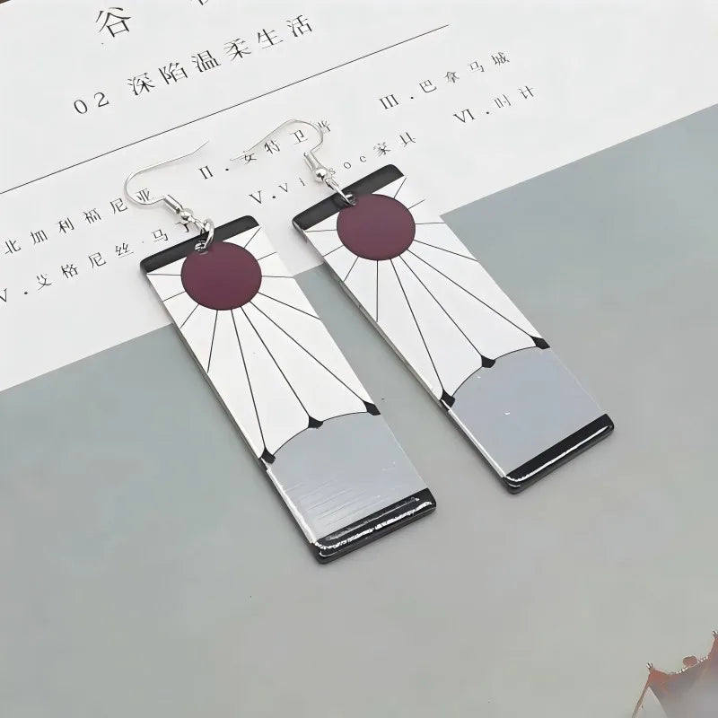 Anime Demon Slayer Charm Earrings Earrings Sun Goddess Tanjiro Personality Wild Earrings Ear Clips Party Accessories