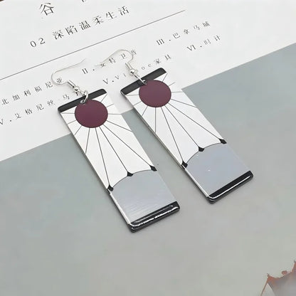 Anime Demon Slayer Charm Earrings Earrings Sun Goddess Tanjiro Personality Wild Earrings Ear Clips Party Accessories
