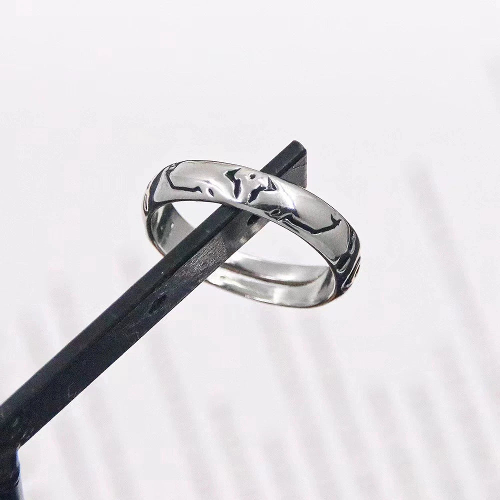 Anime Jujutsu Kaisen Ryomen Sukuna Itadori Yuji Ring Cosplay Metal Opening Adjustable Unisex Rings Jewelry Prop Accessories Gift