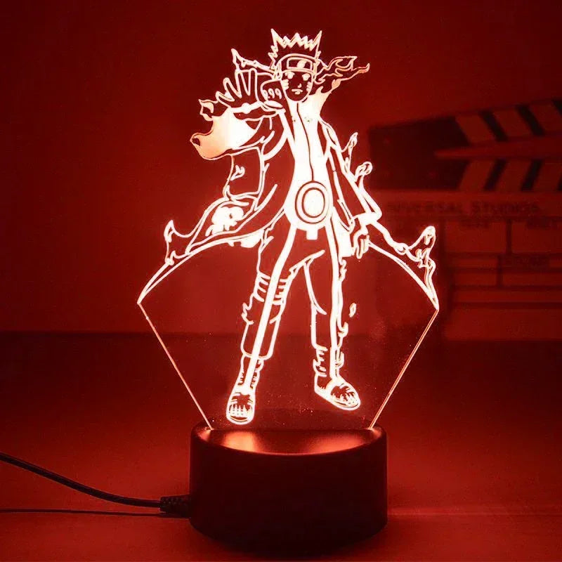 Anime Naruto Kakashi Shippuden Uchiha Sasuke Hatake Characters 3D LED Night Lights Action Figure Collection Model Toys Gifts