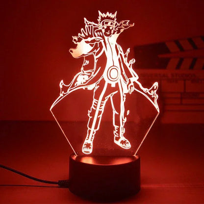 Anime Naruto Kakashi Shippuden Uchiha Sasuke Hatake Characters 3D LED Night Lights Action Figure Collection Model Toys Gifts