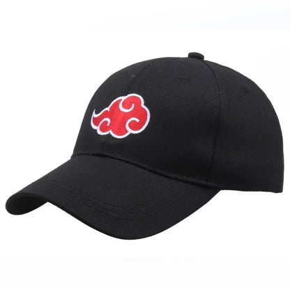 Japanese Anime Naruto Character Baseball Cap Embroidery Adjustable Unisex Red Cloud Outdoor Sun Hat Sports Hip-hop Style