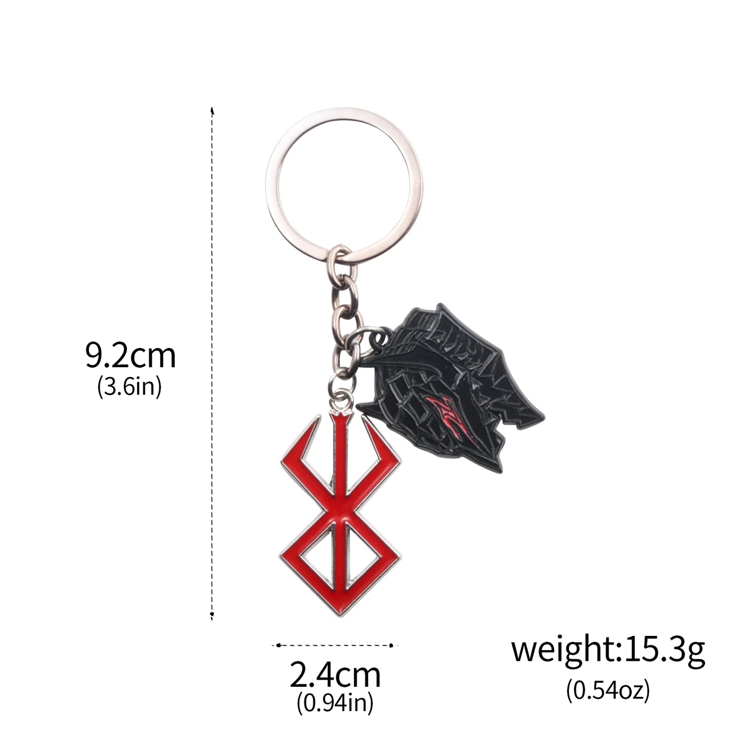 Berserk Anime Keychain Necklace Guts Sword Jewelry Set Key Chain Keyrings Keychains for Men Women Accessories Key Ring Pendant