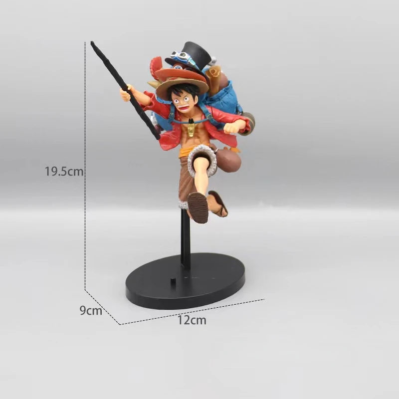 Bandai One Piece Figure Luffy Three Brothers 3PCS/Set Of Sabo Ace Luffy Anime Model Office Decorations Children Collection Gift