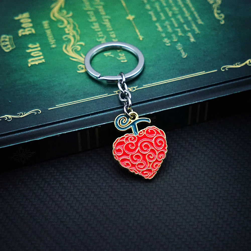 Anime Devil Fruit Necklace for Women Men Metal Necklaces Ace Law Gomu Ope Mera no Mi Jewelry Pendant Chains Choker Collares