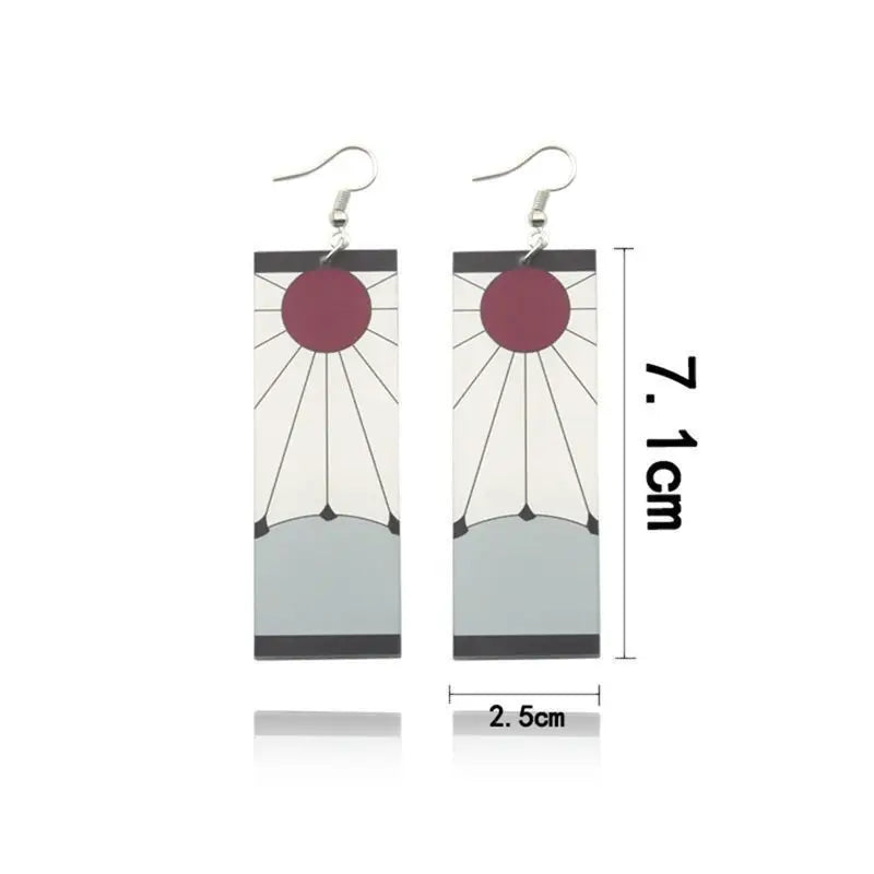 Anime Demon Slayer Charm Earrings Earrings Sun Goddess Tanjiro Personality Wild Earrings Ear Clips Party Accessories