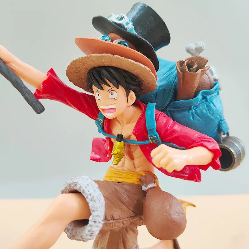 Bandai One Piece Figure Luffy Three Brothers 3PCS/Set Of Sabo Ace Luffy Anime Model Office Decorations Children Collection Gift