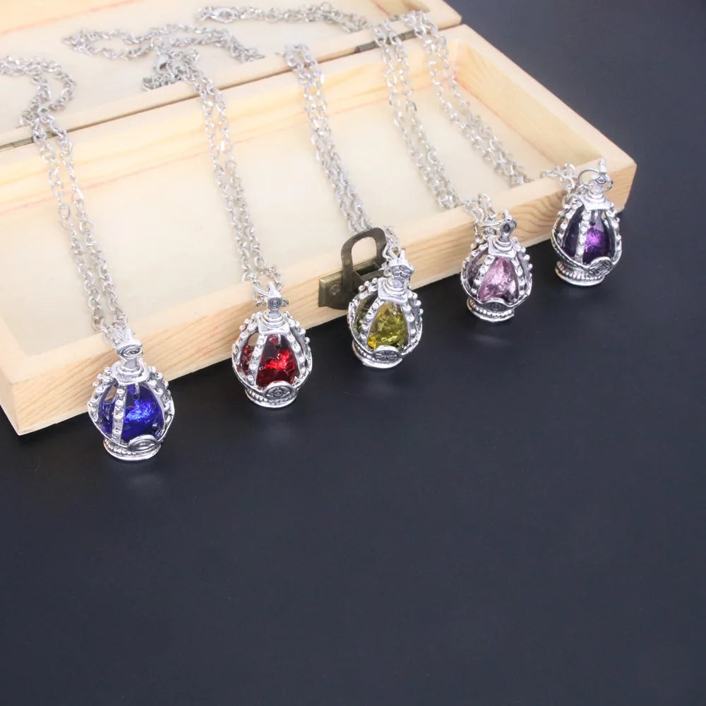 Anime Puella Magi Madoka Magica Cosplay Necklace Kaname Madoka Miki Sayaka Soul Gem Pendant Necklace Ring Set Fashion Jewelry