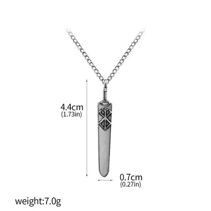 Berserk Anime Keychain Necklace Guts Sword Jewelry Set Key Chain Keyrings Keychains for Men Women Accessories Key Ring Pendant