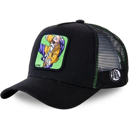 Dragon Ball Buu Goku Cap Summer Travel Peaked Cap Men's Embroidery Hip-Hop Cap Style Sun Visor Adjustable Trucker Mesh Cap