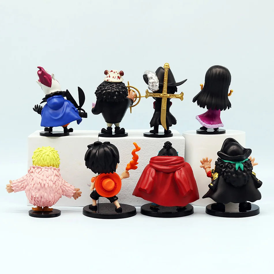 8pcs Anime One Piece Figures Model Dolls Toys Cute Luffy Oka Shichibukai Ace Boa Hancock Jinbe Collection Toys Full Set Hot Sale