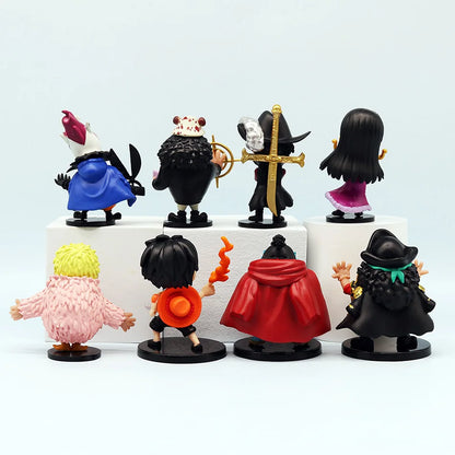8pcs Anime One Piece Figures Model Dolls Toys Cute Luffy Oka Shichibukai Ace Boa Hancock Jinbe Collection Toys Full Set Hot Sale
