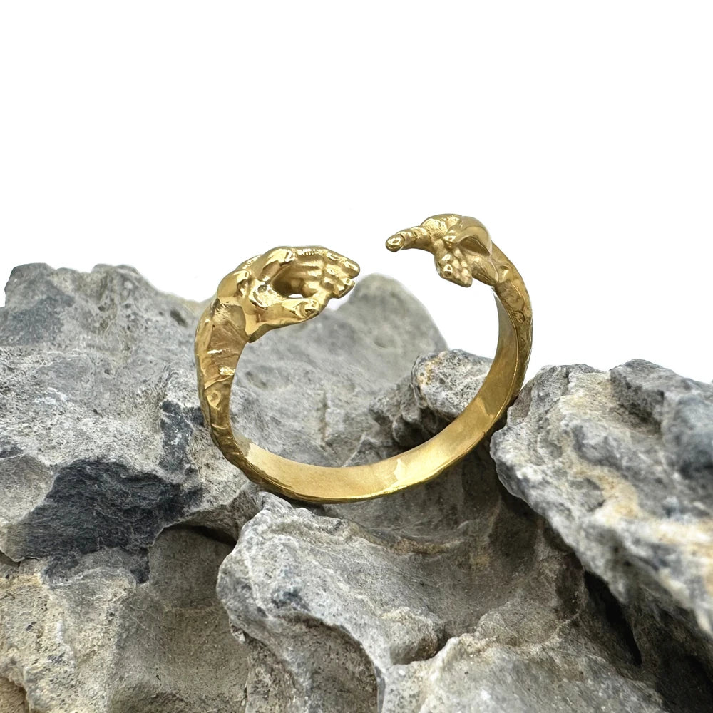 Hands Of God Ring 316L Stainless Steel Jewelry Unisex Saint Touch The Sky Ring size 7-13