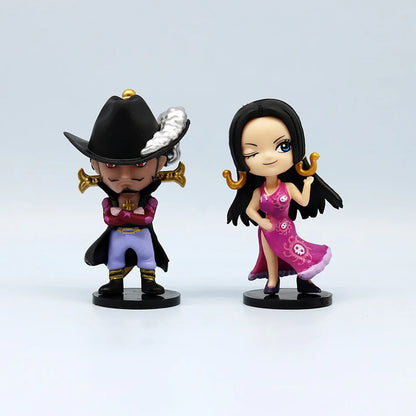 8pcs Anime One Piece Figures Model Dolls Toys Cute Luffy Oka Shichibukai Ace Boa Hancock Jinbe Collection Toys Full Set Hot Sale