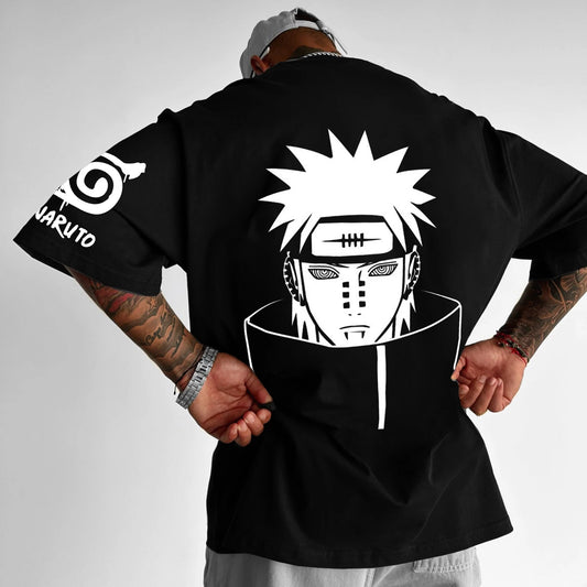 Naruto Animation Derivatives Anime Oversized T Shirt Men's Summer Streetwear Print Casual Cotton Round Neck Short Sleeve Tee