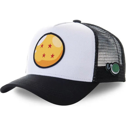 New Dragon Ball Son Goku Cap Summer Travel Peaked Cap Men's Embroidery Hip-Hop Cap Style Sun Visor Adjustable Trucker Mesh Cap