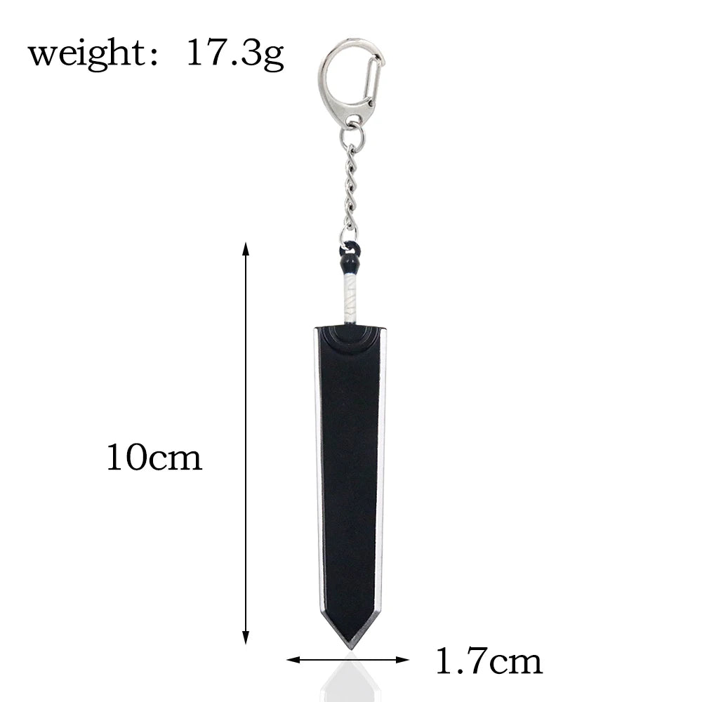 Berserk Anime Keychain Necklace Guts Sword Jewelry Set Key Chain Keyrings Keychains for Men Women Accessories Key Ring Pendant