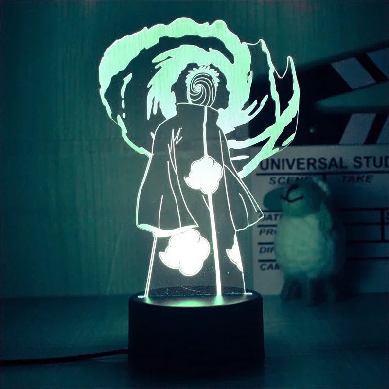 Anime Naruto Kakashi Shippuden Uchiha Sasuke Hatake Characters 3D LED Night Lights Action Figure Collection Model Toys Gifts