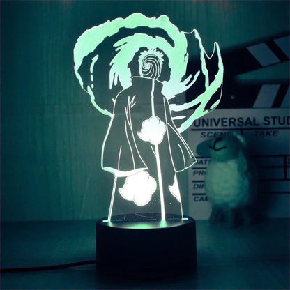 Anime Naruto Kakashi Shippuden Uchiha Sasuke Hatake Characters 3D LED Night Lights Action Figure Collection Model Toys Gifts
