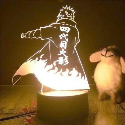 Anime Naruto Kakashi Shippuden Uchiha Sasuke Hatake Characters 3D LED Night Lights Action Figure Collection Model Toys Gifts